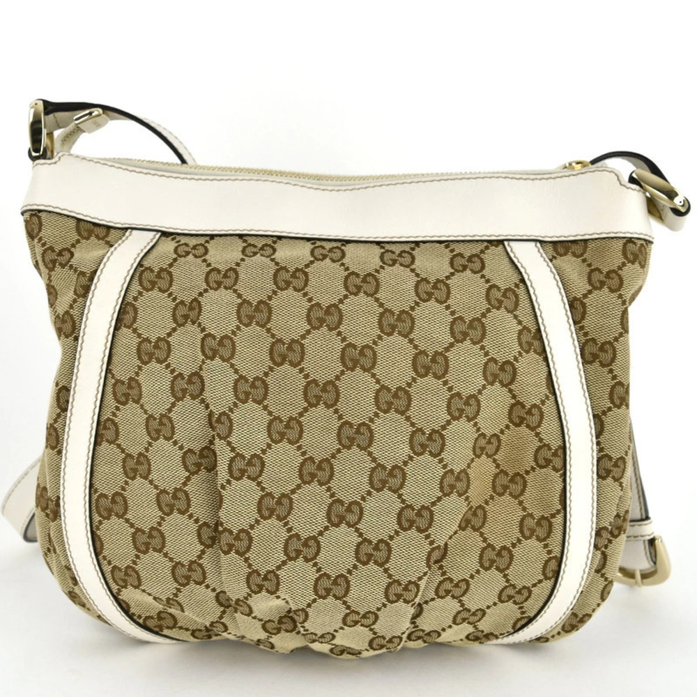 Gucci Bag Crossbody White Shoulder GG Canvas Abbey Beige Leather One White Tan